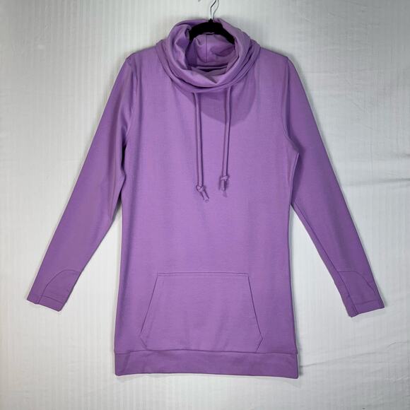 Lily & Lottie Purple Sweatshirt Tunic Dress Size Medium Funnel Neck Long Sleeve - Picture 1 of 5